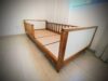 Cama Montessori Isa Madeira com Cabeceira Branco